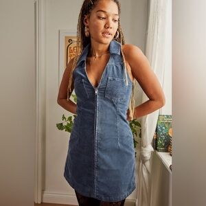 BDG URBAN OUTFITTERS Monda Zip Front Corduroy Dress size L western